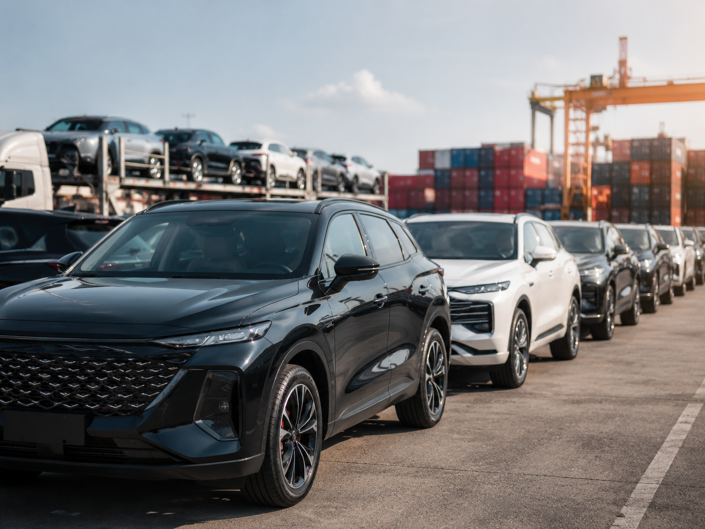Автовоз с автомобилями